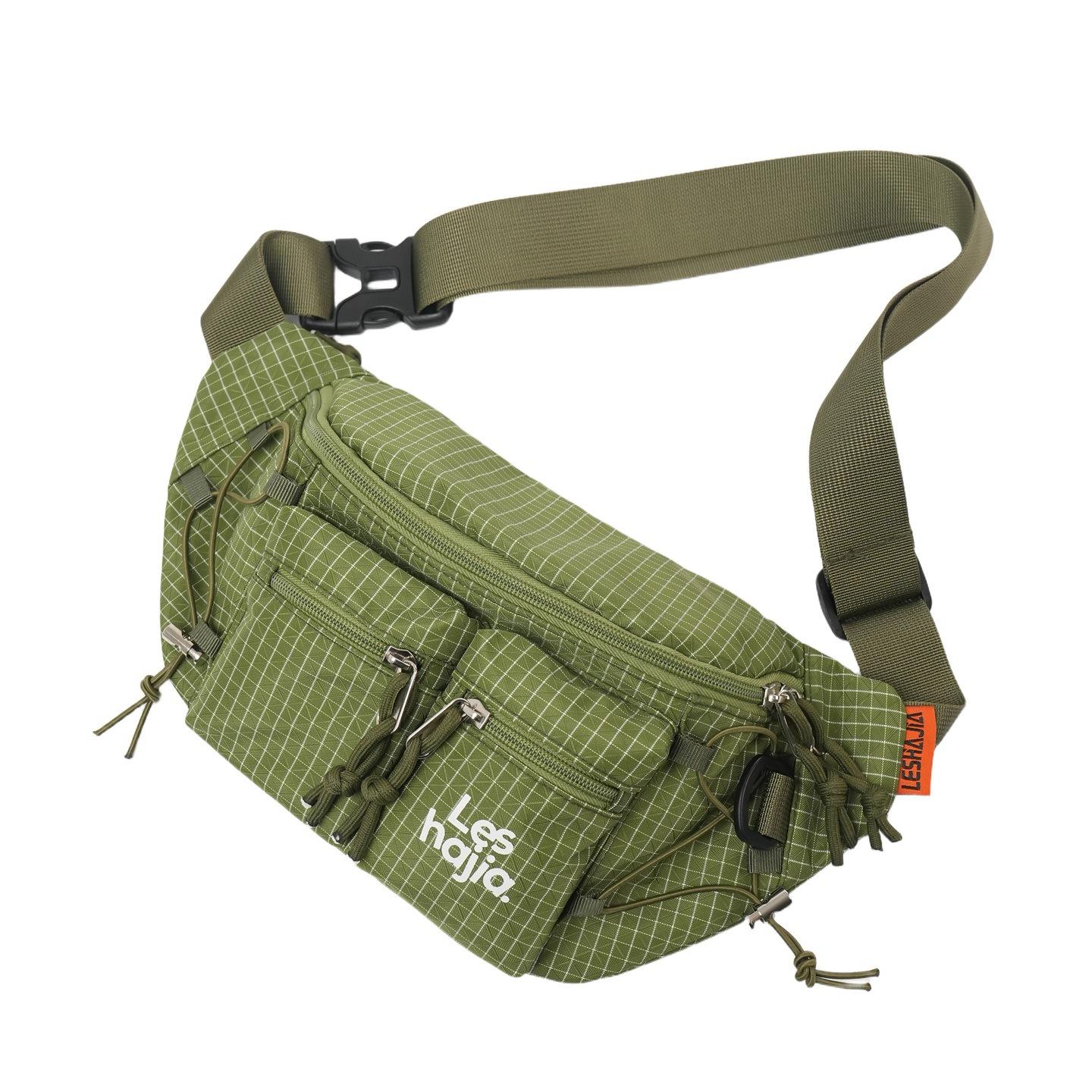 

Trendy brand breast bag, men s casual messenger bag, sports mobile phone fanny pack, women s simple and lightweight commuter small backpack, tide зелений