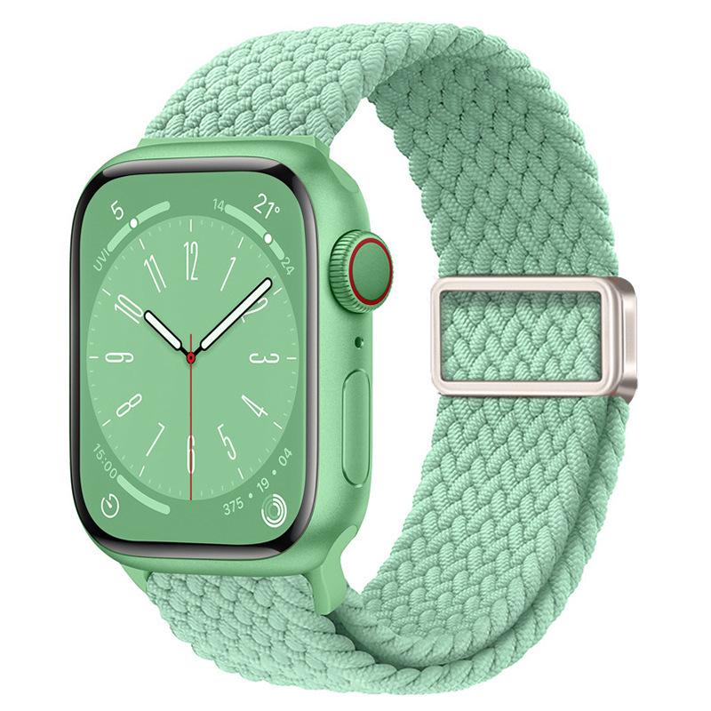 Compatible with Apple Watch S10, iWatch 11, Xiaomi 9, Huawei; Rainbow Nylon Magnetic Buckle Strap.