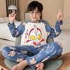 Boys' Cartoon Long-Sleeve Pajamas - Spring/Fall, Lightweight Summer Home Wear, Sizes for Toddlers to Big Kids