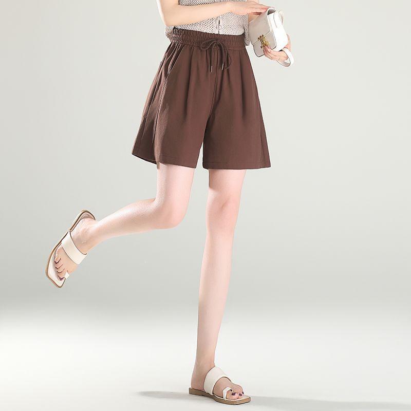 High-Waist Cotton Summer Shorts: Slimming Loose-Fit, Wide-Leg, Versatile, Plus Size