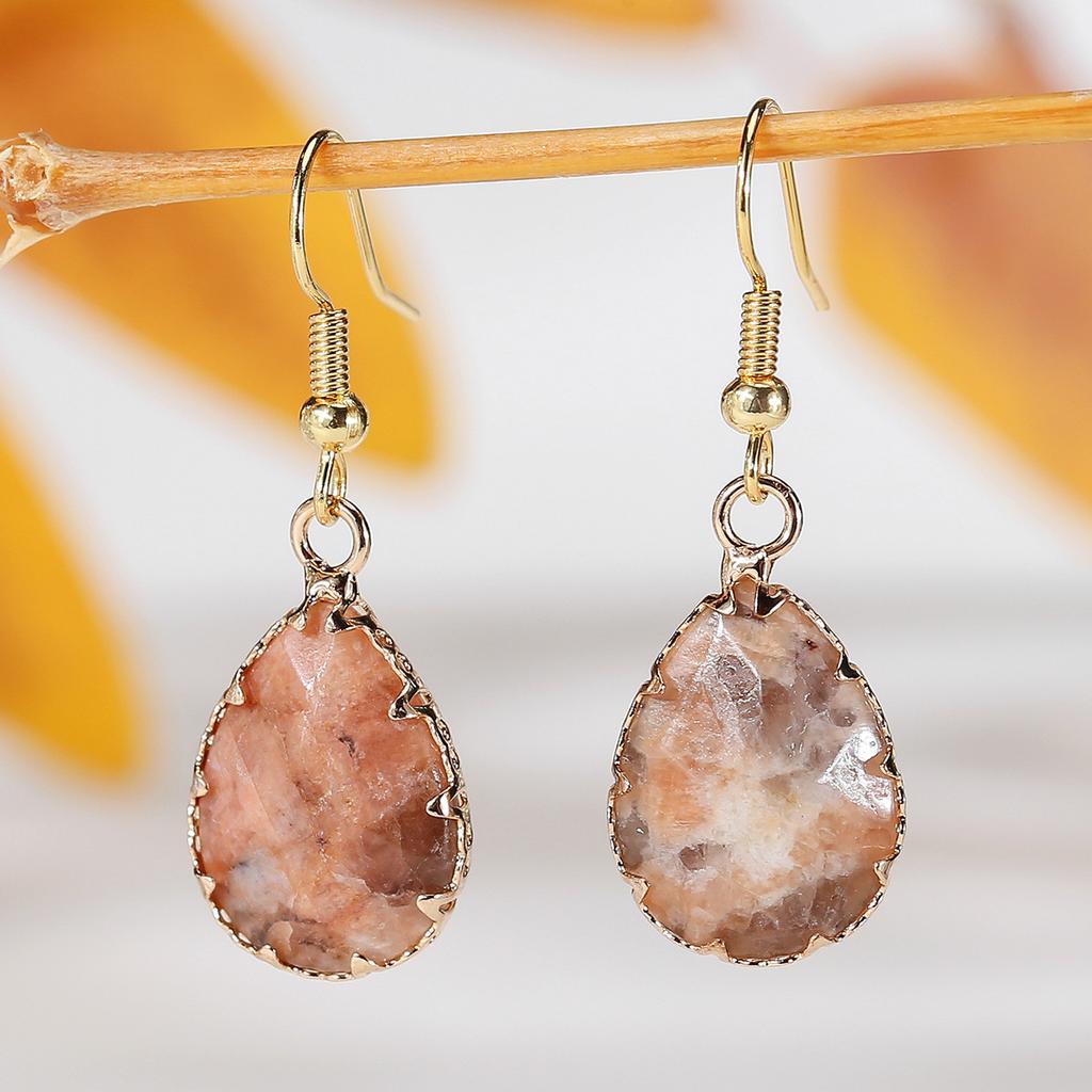 Natural Crystal Earrings, Edging, Cut Surface, Water Droplets, Amethyst Earrings, accessories,Christmas Gift, Valentine's Day Gift, Girlfriend Gift