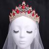 Popular exaggerated stage performance hair accessories crown Baroque multi-color crystal bridal crown with comb
