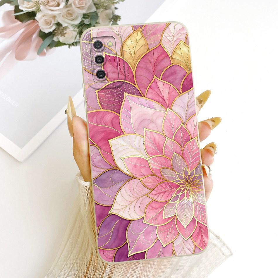 For Samsung Galaxy A03s Cute Cat Flower Cartoon Phone Case For Samsung A03S SM-A037G Shockproof Soft Silicone Covers Bumpers