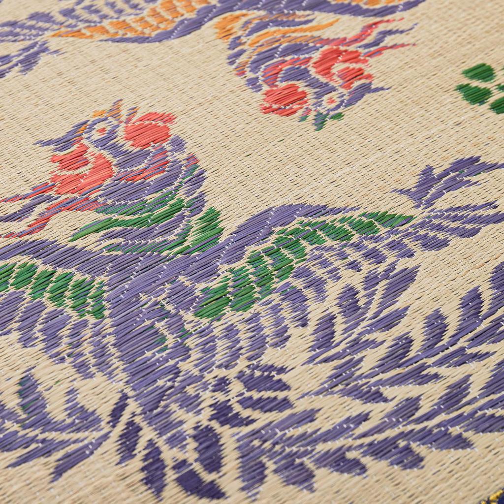 Hagiwara Buddhist Altar Cushion, Natural, Approx. 70cm W x 70cm D, Made with Japanese-Made Igusa Grass, Reversible, Includes Storage Bag [Phoenix