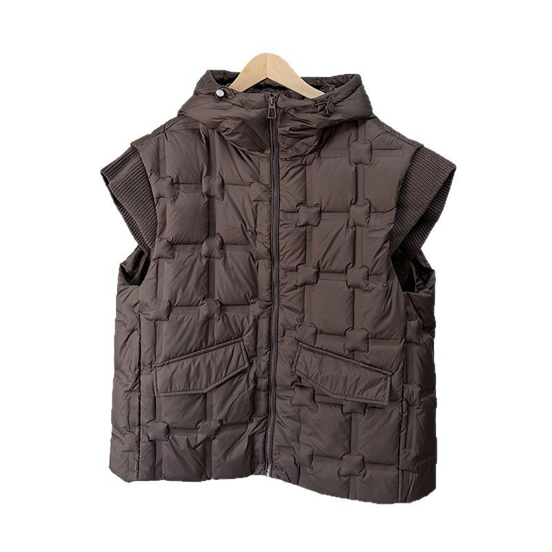 Autumn and winter new down jacket vest vest women's short loose casual large size wide version sleeveless jacket jacket