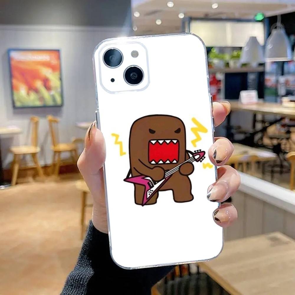 Cute Domo-kun Phone Case For iPhone 16,15,14,13,12,11 Pro,Max,Plus,X,XS,XR,SE,Mini Transparent Silicone Soft