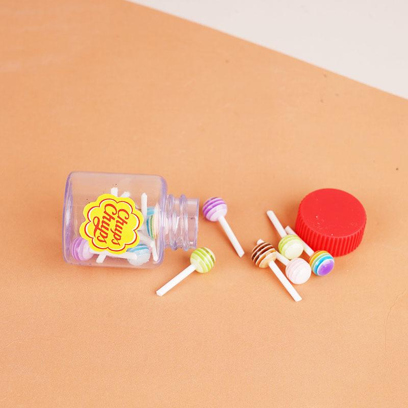 1/12 Dollhouse Kitchen Decorations, 10Pcs Miniature Empty Candy Jars, Simulation Snack Bottle Pretend Play Toys
