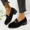Große Größe Lässige Einzelne Schuhe Damen Frühling und Herbst Neue Plateau Metall Schnalle Loafer