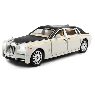 Rolls Phantom-Modellauto im Maßstab 1:24, Zinklegierung, zurückziehbares Spielzeug, Druckguss-Spielzeugautos mit Ton und Licht für Kinder, Jungen, Mädchen, Geschenkkollektion