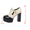 Elegant Deep Mouth Coarse Heel Casual Single Shoes for Women's  Autumn New Color Blocked Fashion Comfortable Versatile Pumps