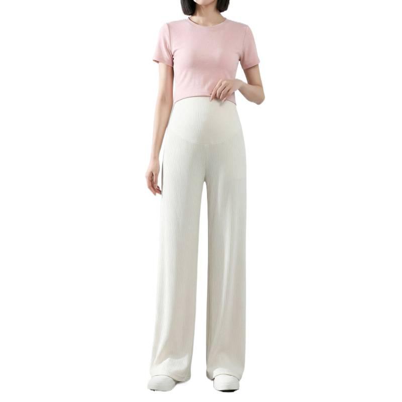 Casual Ice Silk Maternity Wide-Leg Pants for Early Pregnancy