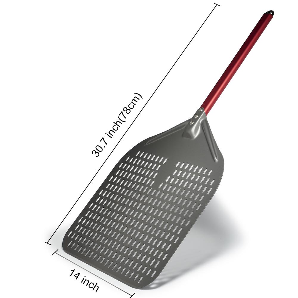 SHANGPEIXUAN 16/14/13/12 Zoll perforierte Pizzaschaufel rechteckige Pizzaschaufel Aluminium Hartbeschichtung Pizzaschaufel Paddel kurzes Werkzeug 1