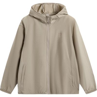 Li Ning Sports Trend Serie Lässig Minimalistisch Einfarbig Locker Kapuzenwindjacke Herren Oberbekleidung Stein-Lotus-Braun AFDV287-2