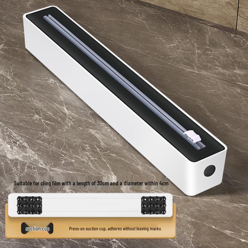Dual-Blade Magnetic Film Cutter: Wall-Mounted Kitchen Wrap Storage Box