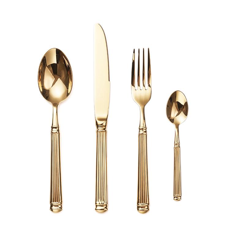 Europe Silver Luxury Fashion Cutlery Set 18/10 Stainless Steel Creativity Gift Roman Column Flatware 304