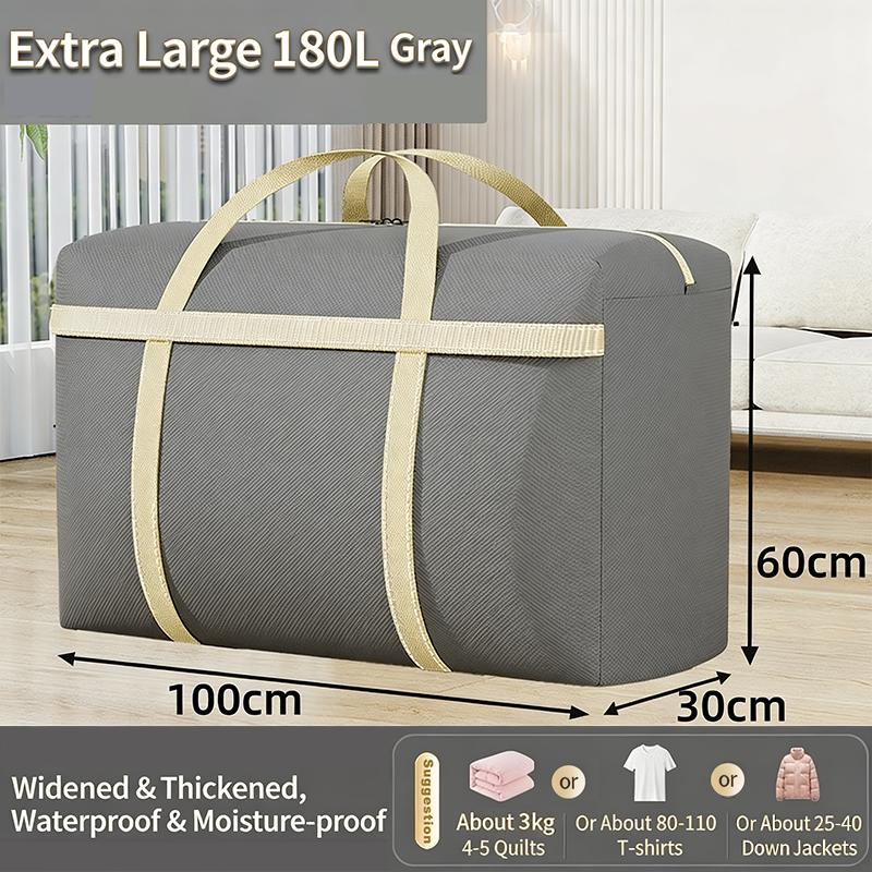 

Extra Large Moving Packing Bags Household Quilt Storage Bags Clothes Organizer Luggage Bag Waterproof Moisture Proof L сірий колір