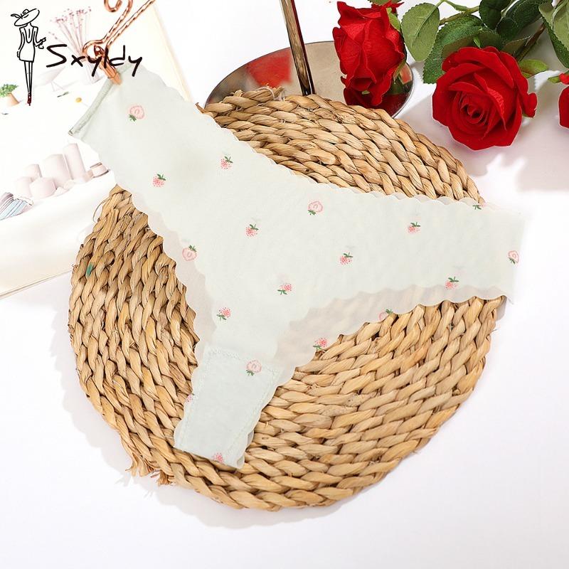 

Женские ультратонкие стринги Ice Silk Waves Without Trace для девочек с низкой талией, удобные дышащие трусики из хлопка L зелёный