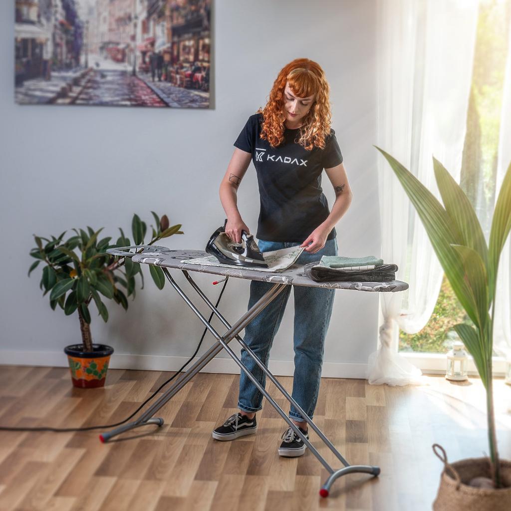 KADAX Ironing Board 120x38cm Wide Top Foldable Iron Holder