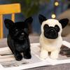 Realistic Dog Bulldog Plush Toy Cute Stuffed Realistic Black / White Puppy Doll Home Decor  Christmas Birthday Gift