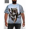 3D Printed New Plus Size Men's Fun Cat Pattern Short Sleeve T-Shirt Creative Design Crew Neck Summer Outdoor Activities Tshirts