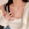 Pearl Camellia Necklace Women's Niche Sweater Collarbone Chain Design Sense Advanced Trendy Frigid Wind Neck Chain