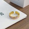 Retro Medieval Gradual Change Enamel Drop Glaze Opening Ring Women'S Niche Design Sense Light Luxury Sweet Cool Index Finger Ring