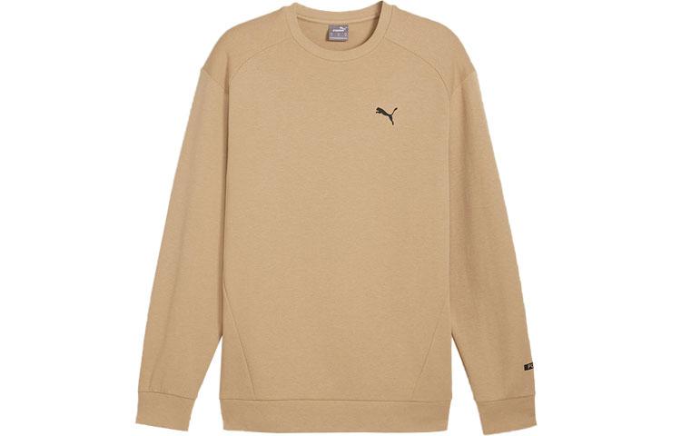 PUMA Sweatshirts Men s Khaki Crew Neck Moderate Regular 681288-83 L