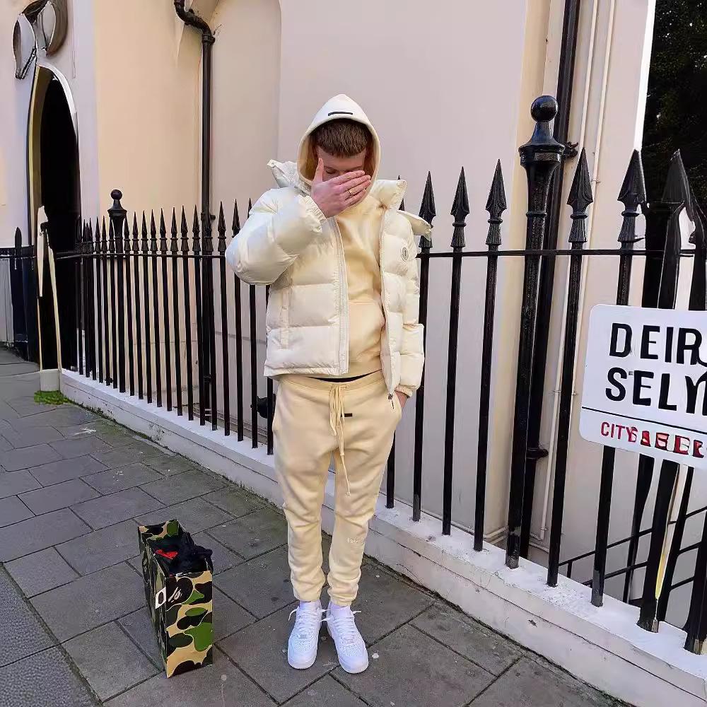 Trapstar Beige Small Logo Cotton Jacket with Detachable Hood