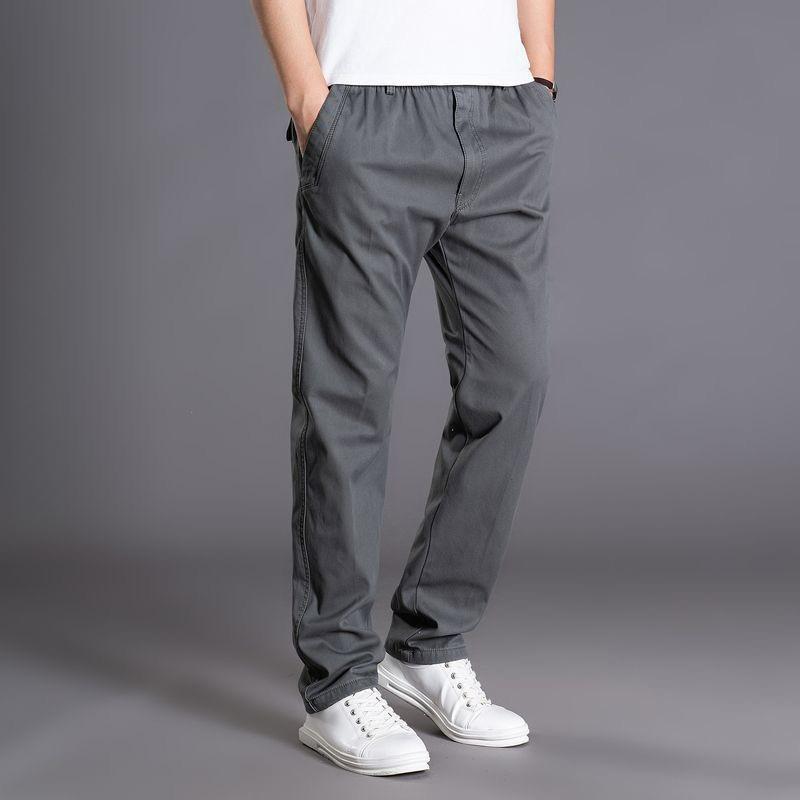 

Pants men s loose Plus size comfortable straight-leg pants men s pants cotton tooling casual long pants S сірий