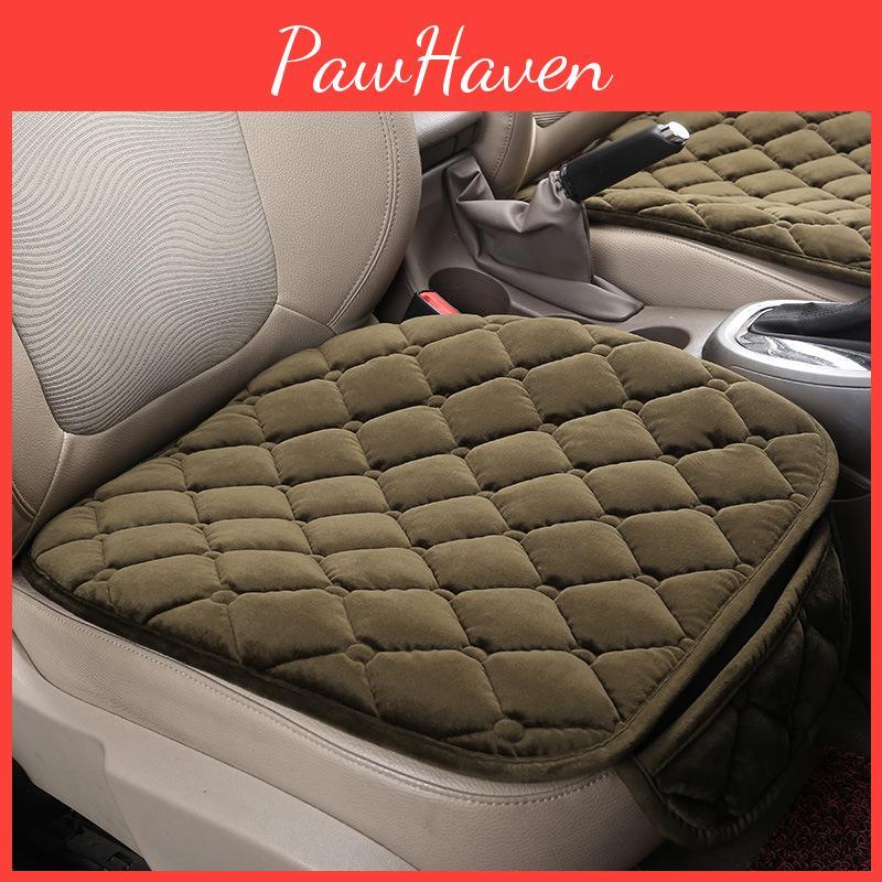 Plush Winter 1pc Anti Slip Auto Car Seat Cover Pad Lattice Pattern Cushion Chair