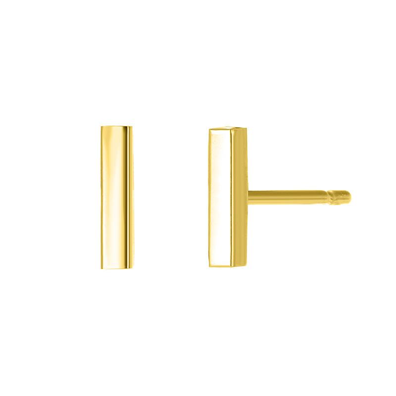 CARLIDANA Simple Design Geometric Rose Gold Plated Earrings Stainless Steel Rectangle Square Stud Earrings for Women Jewelry