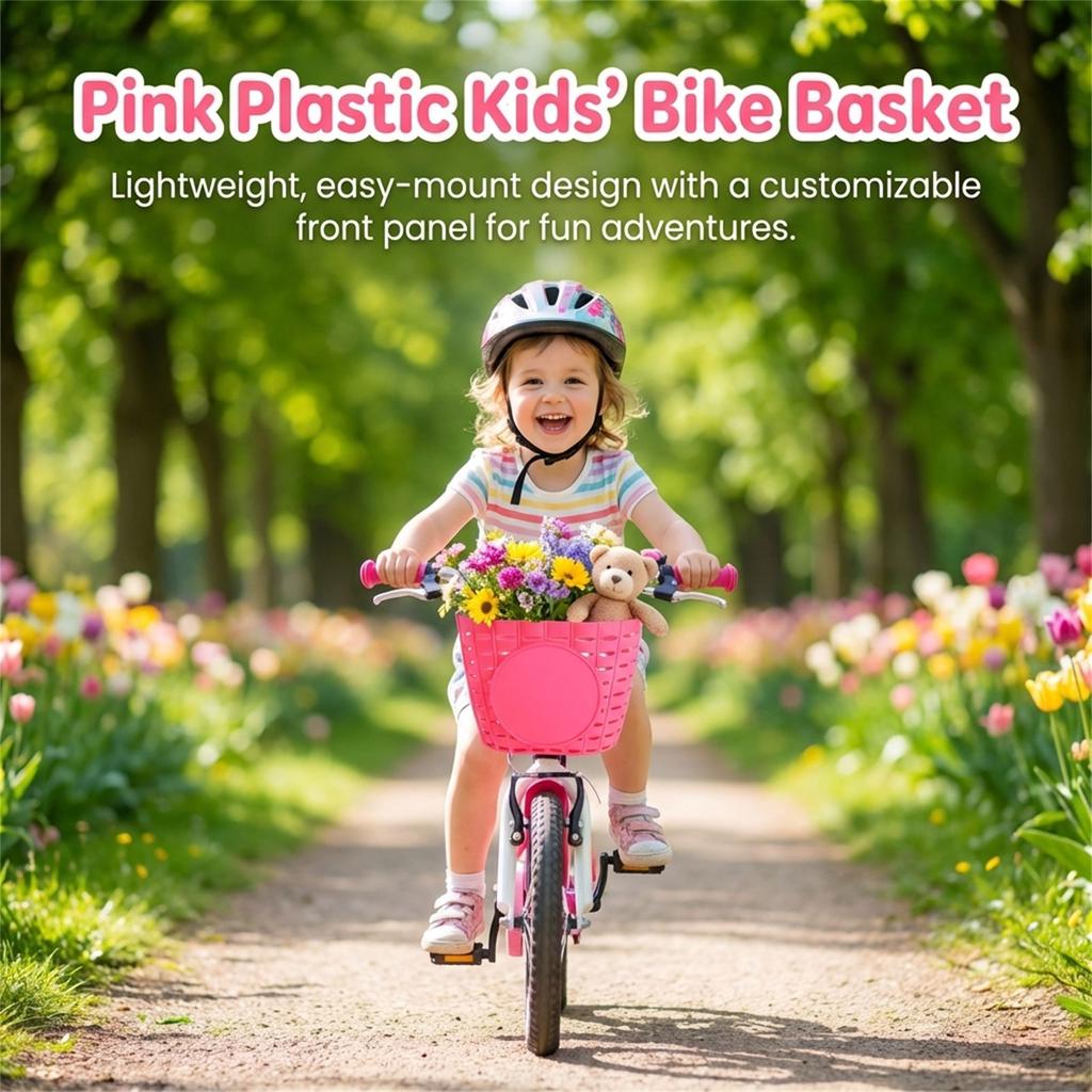 Children Bike Front Basket Bicycle Handlebar Storage Basket Front Mounted Carrier for Kids Bikes and Scooters Universal Riding Accessory
