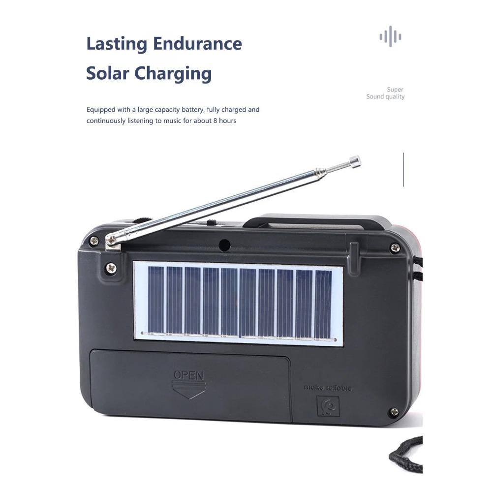 Tragbares Radio FM MP3 USB Bluetooth Wireless-Lautsprecher Unterstützt Solarladefunktion TF-Karte U-Disk-Musik-Player mit FM-Radioempfänger