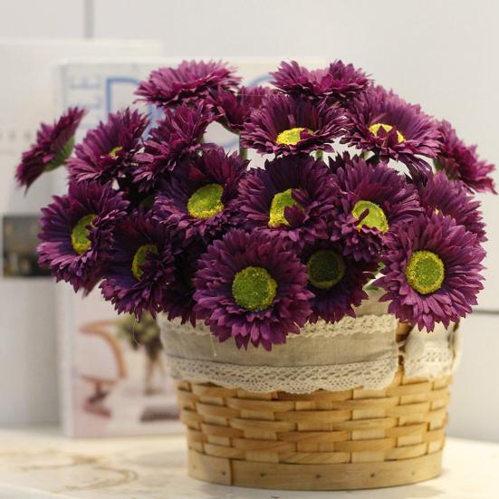 2 Stück künstliche Pflanzen, pflegeleicht, dekorativ, feine Textur, attraktive Einzelzweig-Blumenarrangements, Hochzeitsdekoration