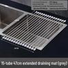 Foldable Stainless Steel Sink Drainer Rack & Roll-Up Dish Mat