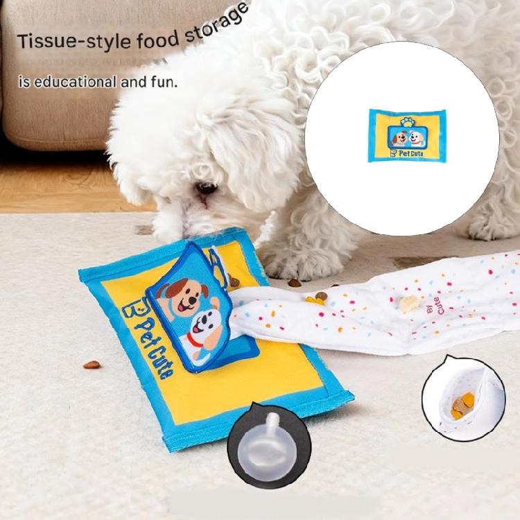 Fun Wet Wipes Treats Feeder Sniffing Training Toy For Dog with Noise Maker And Reward Pouches Enhancing Cognitive Skill