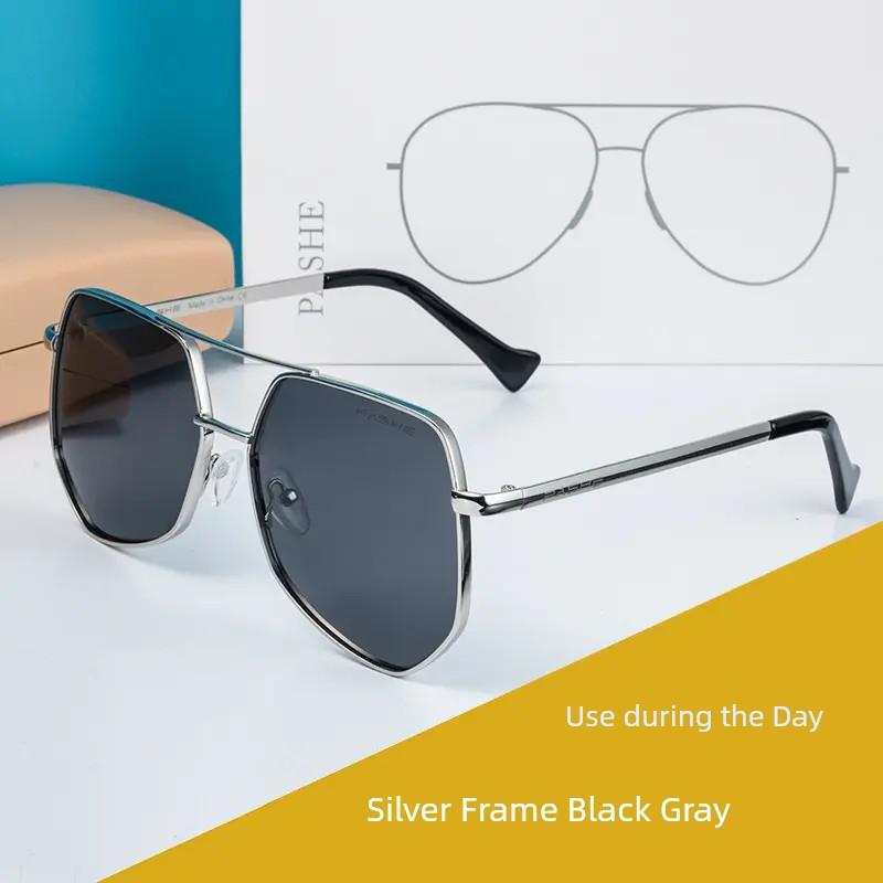 Polarized Sunglasses for Men, Oversized Frame, Stylish Driver's Sunglasses, Aviator Goggles, Large Face Glasses for Women, Trendy