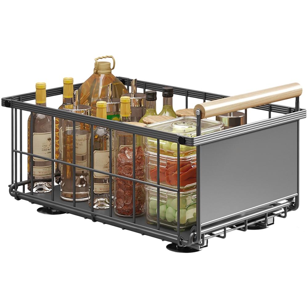 Foldable Pull Out Kitchen Under Sink Storage Basket Organizer Drawer Shelf for Cabinets and Pantry Organization