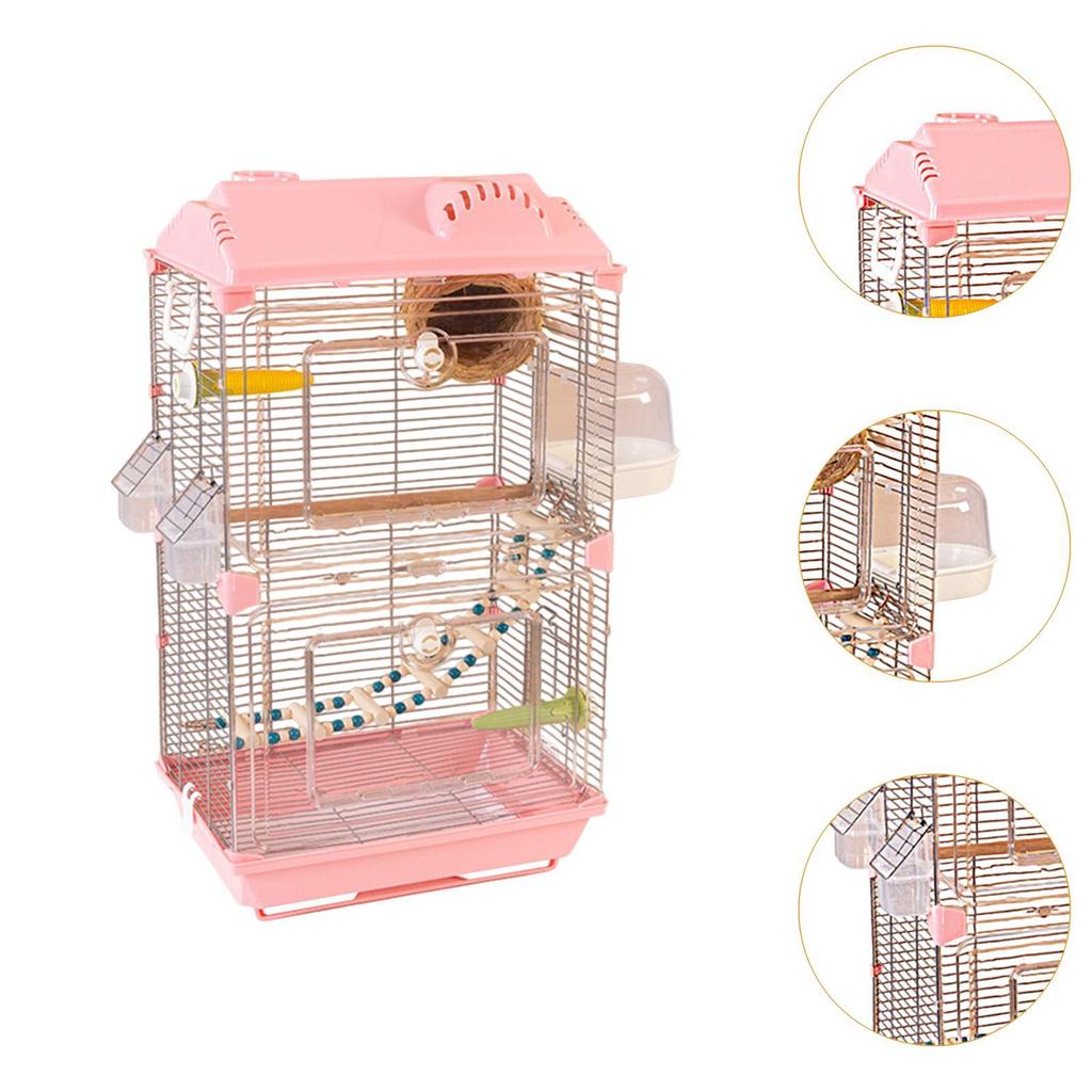 Bird Cage Birdcage Breathable Large Home Decor Parrot Cage Double Layer for Parakeets Parrotlet Lovebirds Finches Budgie