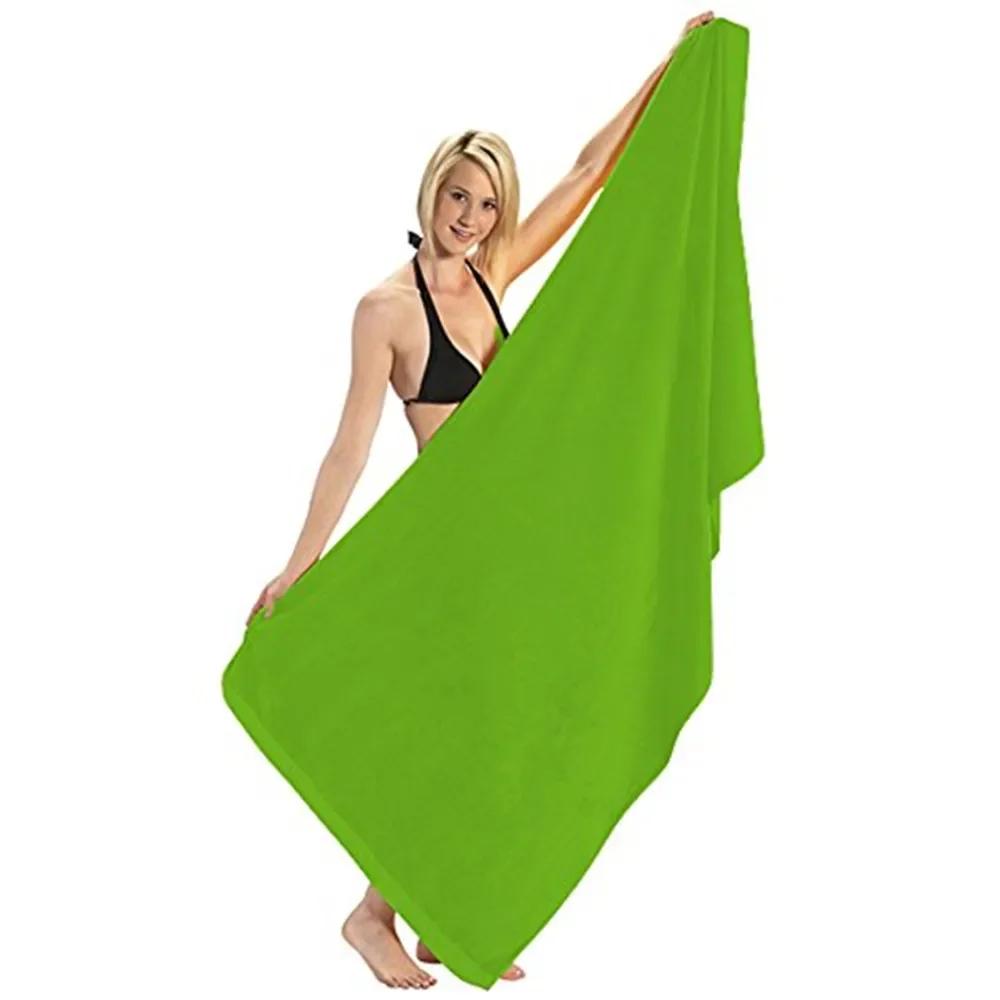 Solid Color Beach Towel Microfiber Quick Dry Striped For Kid Women Travel Camping Picnic Mat Pool Towel Portable Sea Surf Poncho