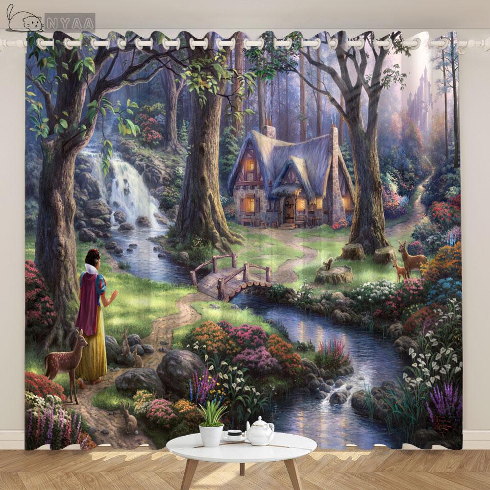 Závěsy do princeznovského hradu pro děti, dívčí závěsy do ložnice, okenní závěsy, kuchyňské závěsy, závěsy do pracovny, okenní závěsy do obývacího pokoje