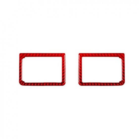 2Pcs Red Carbon Fiber Interior Air Vent Outlet Cover For Ford Mustang 2001-2004