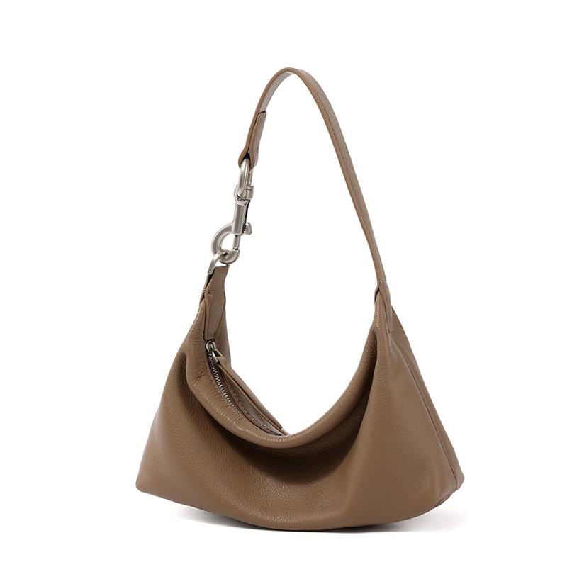 Genuine Leather Women's Bag Top-grain Cowhide Single-shoulder Bag Fashionable Commuting Crossbody Bag Underarm Bag