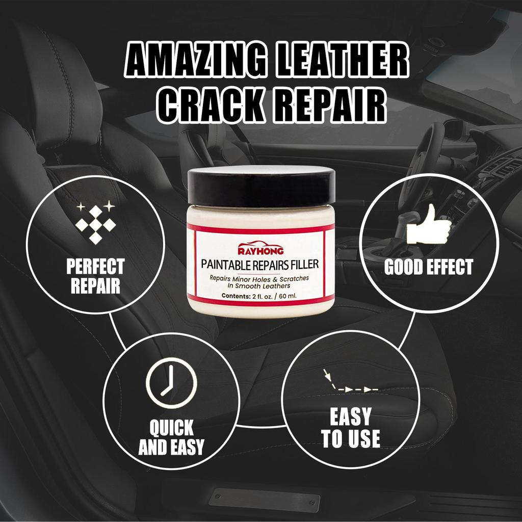 RAYHONG Leather Repair Paste for Scratched Auto Seats & Sofa Damage