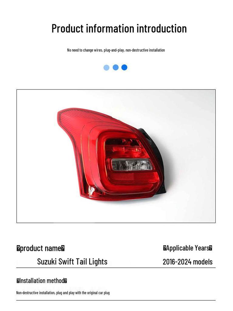 Xizhilai Taillight Turn Signal for Suzuki Swift 2016-2024