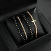 Handcrafted Rhinestone Cross Beaded Bracelet Trio - Fashionable, Luxurious, Trendy Set