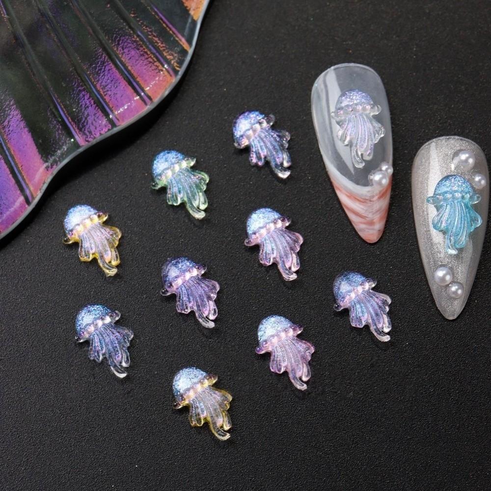 100 Pcs Mini Shiny Goldfish Dolphin Jellyfish Nail Decorations  3D Nail Charms