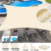 Toldo Vela de Sombreamento Bege Vela de Sombreamento Impermeável para Jardim Exterior Pátio Festa Bloqueio de 98% UV Toldo Protetor Solar Vela Solar com Corda