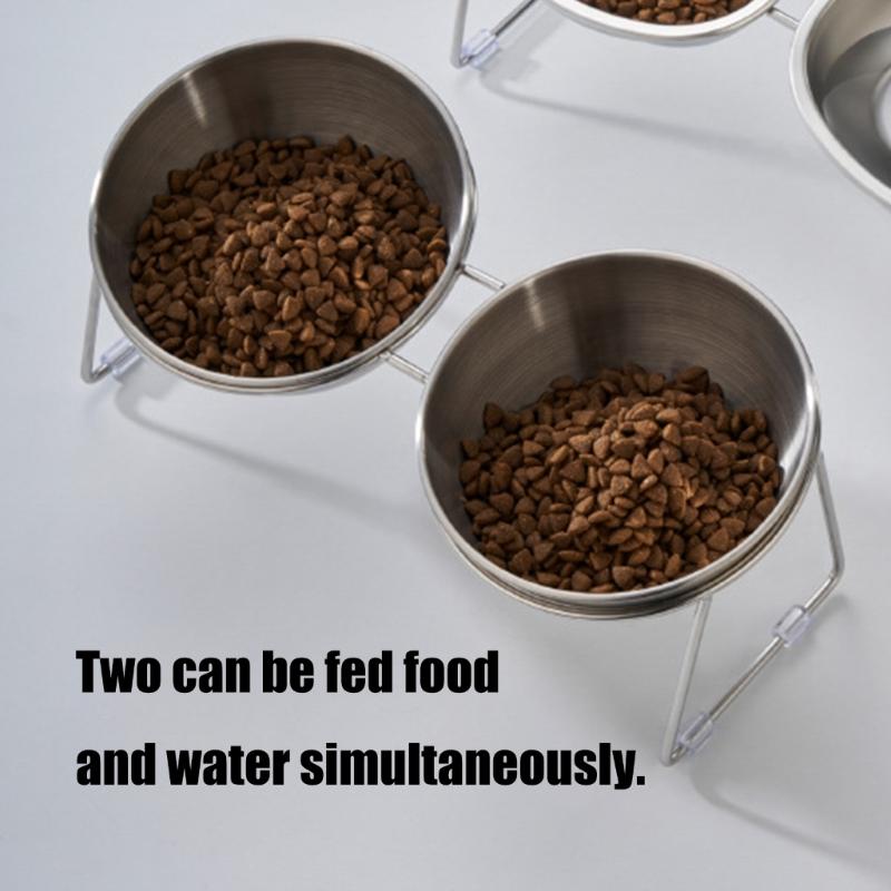 Ergonomic Dog Bowls With Double Bowl Splash Proof Dish Durable Bowl For Healthy Eating Heavy Duty Dish