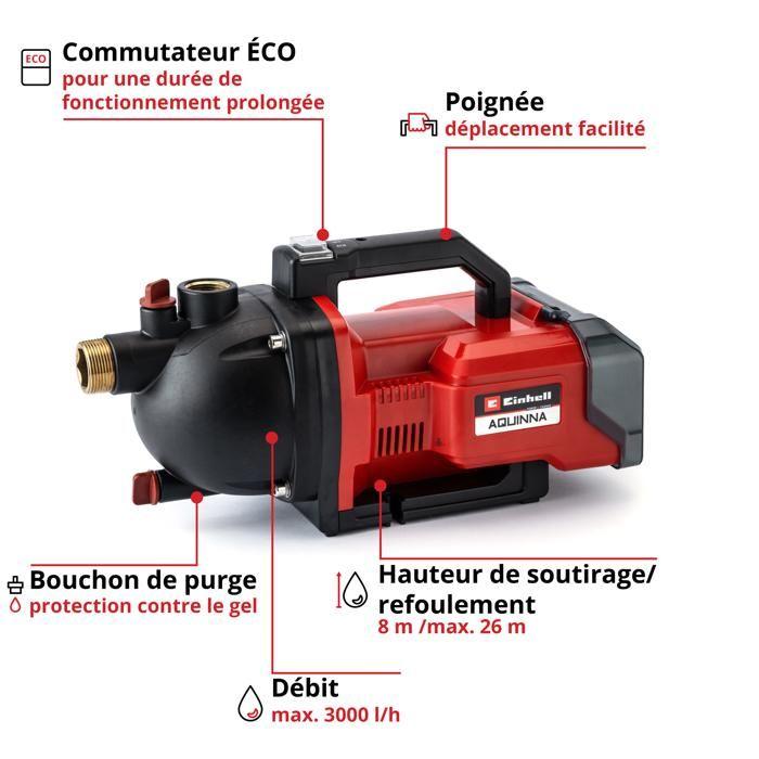 Einhell Pompe d'arrosage sans fil AQUINNA 36/30 - Solo PXC (36V)) Livré sans Batterie ni Chargeur
